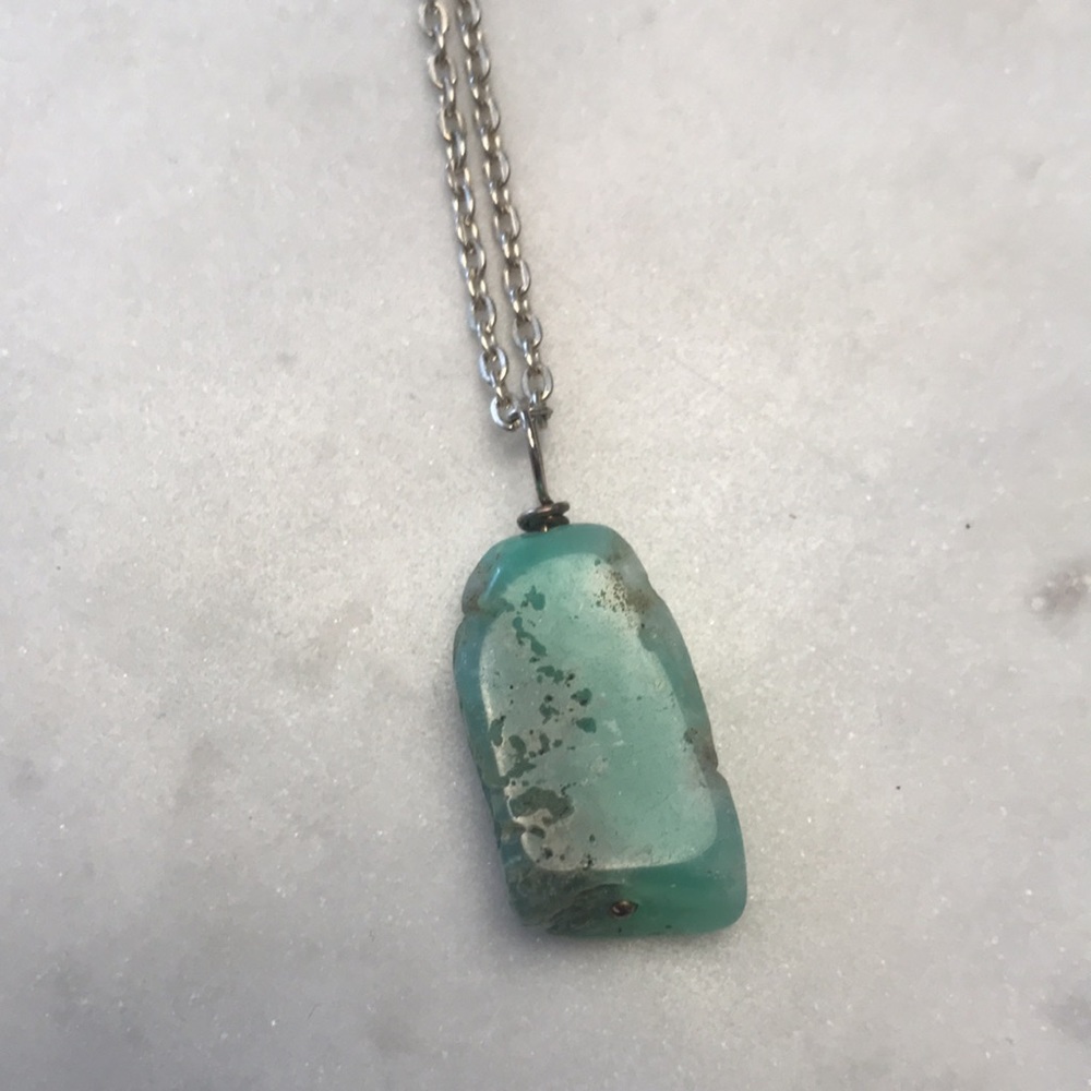 Chrysoprase gemstone necklace